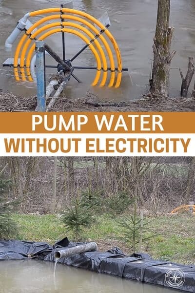 Pump Water Without Electricity - Consider a hydro powered water pump that requires no external energy (electric, solar or otherwise) using only the current of the water to power your water pump. It works due to the water in the wheel being higher than the release pipe, the larger the wheel the more pressure you will have to pump the water. More coils provide a greater head lift, or ability to pump uphill. What a ingenious idea and could be a lifesaver.